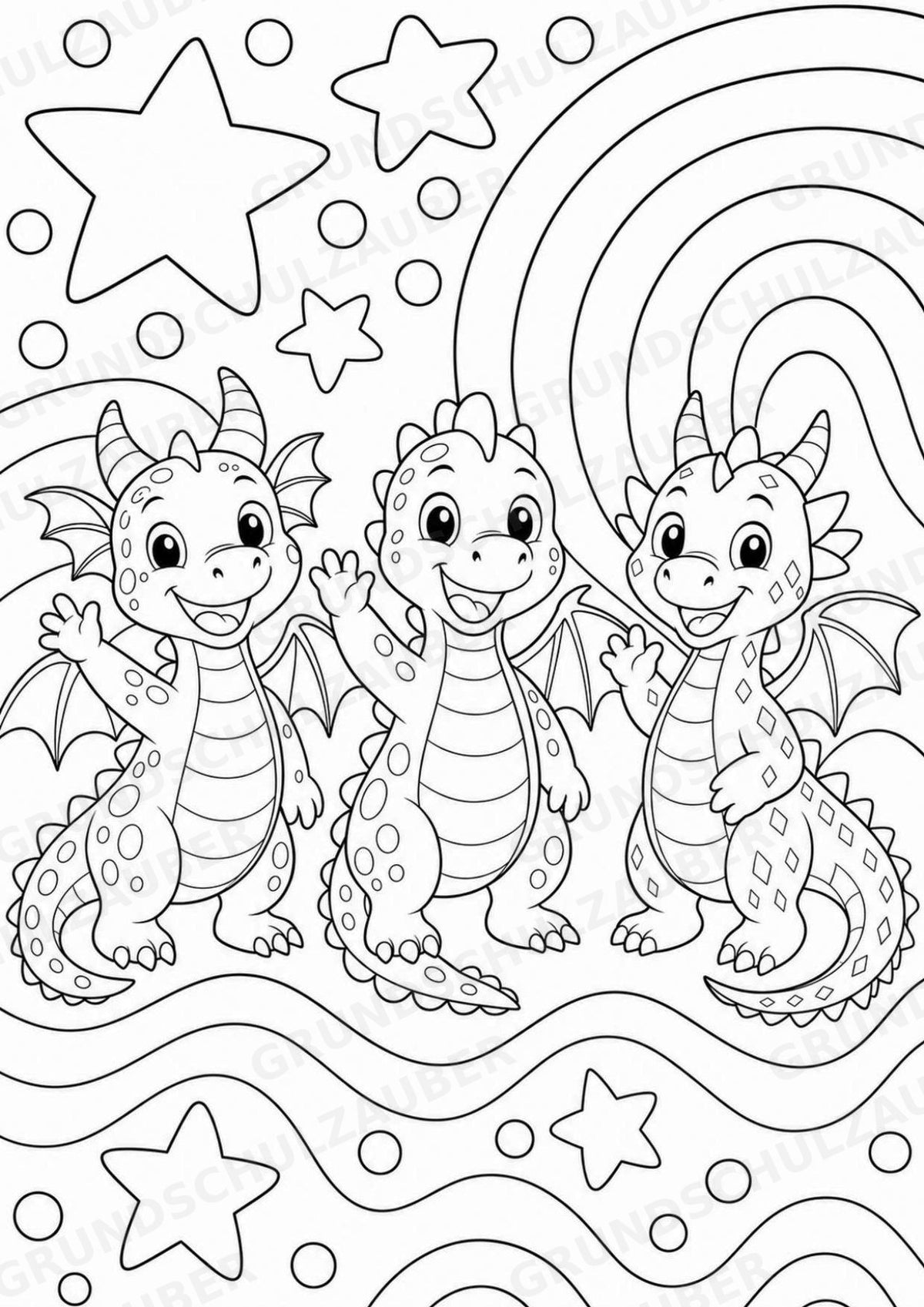 Drachen POP Art Ausmalbilder 15 Malvorlagen – Materialseite 16