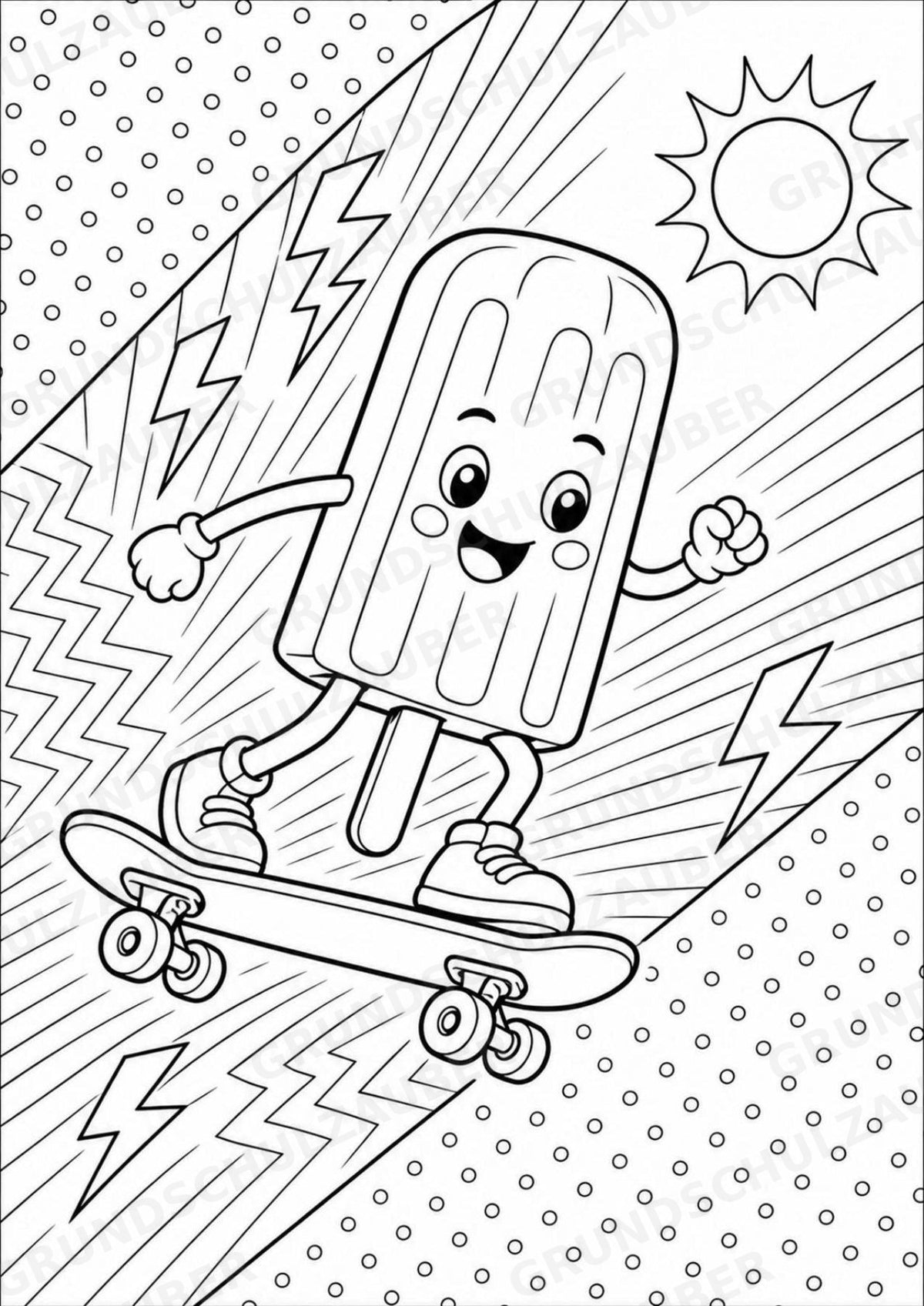Eis im Sommer POP Art Ausmalbilder 15 Malvorlagen – Materialseite 6