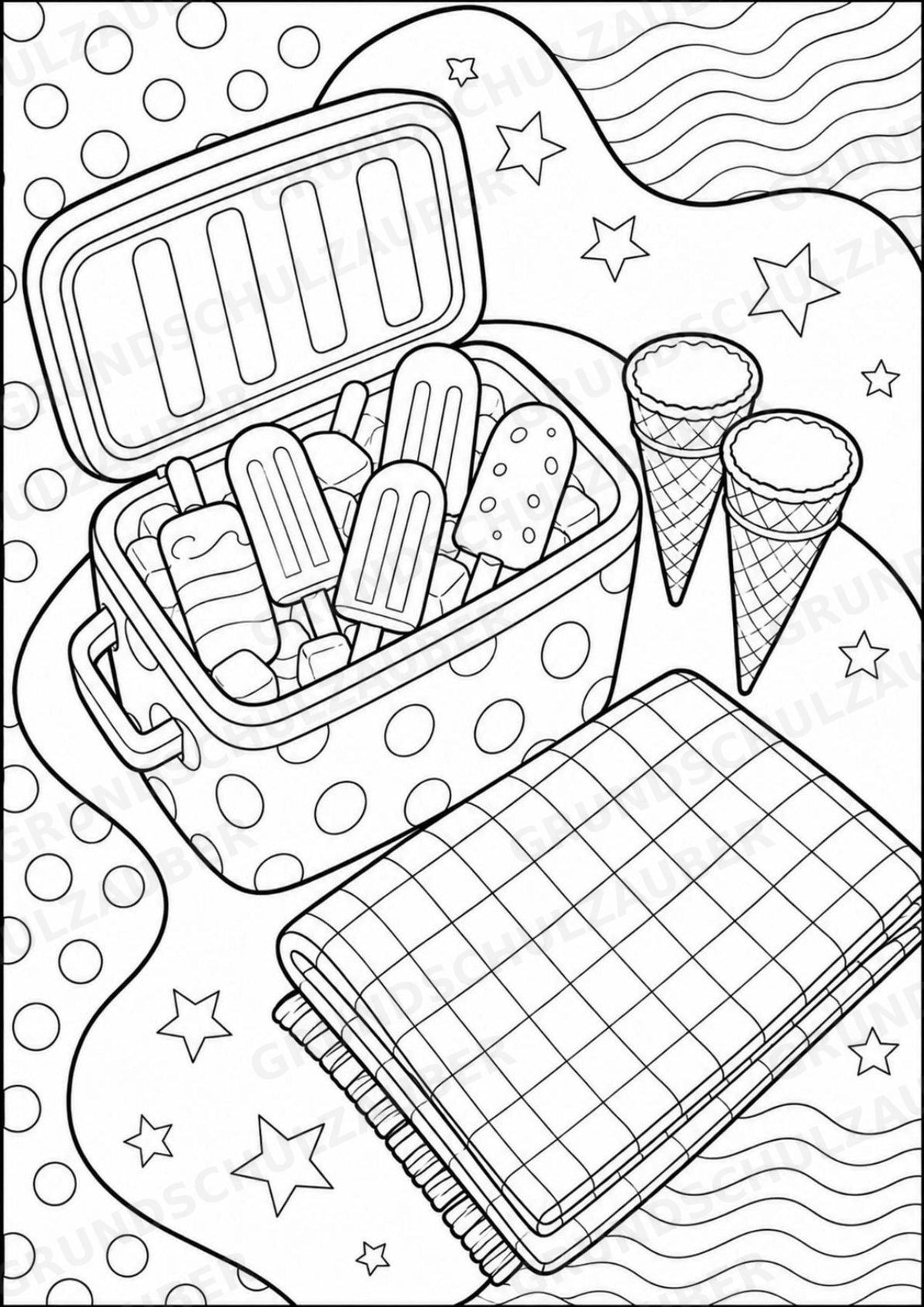 Eis im Sommer POP Art Ausmalbilder 15 Malvorlagen – Materialseite 7