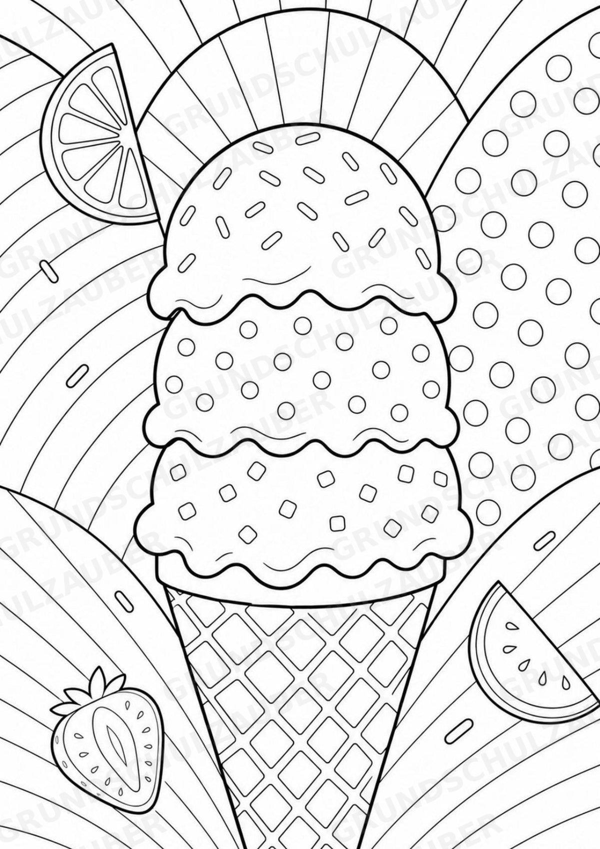 Eis im Sommer POP Art Ausmalbilder 15 Malvorlagen – Materialseite 10
