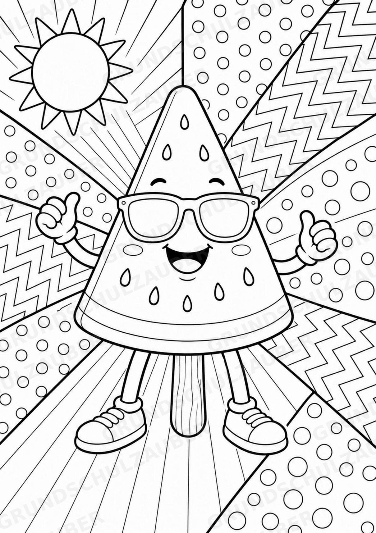 Eis im Sommer POP Art Ausmalbilder 15 Malvorlagen – Materialseite 14