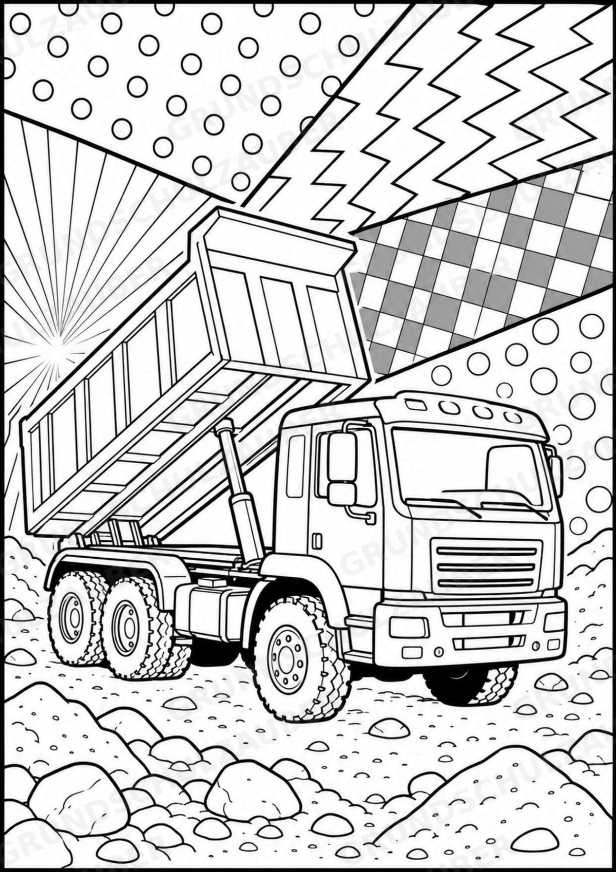 Fahrzeuge POP Art Ausmalbilder 15 Malvorlagen – Materialseite 3
