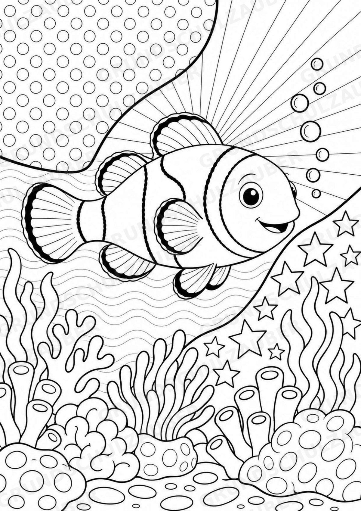 Fische POP Art Ausmalbilder 15 Malvorlagen – Materialseite 2