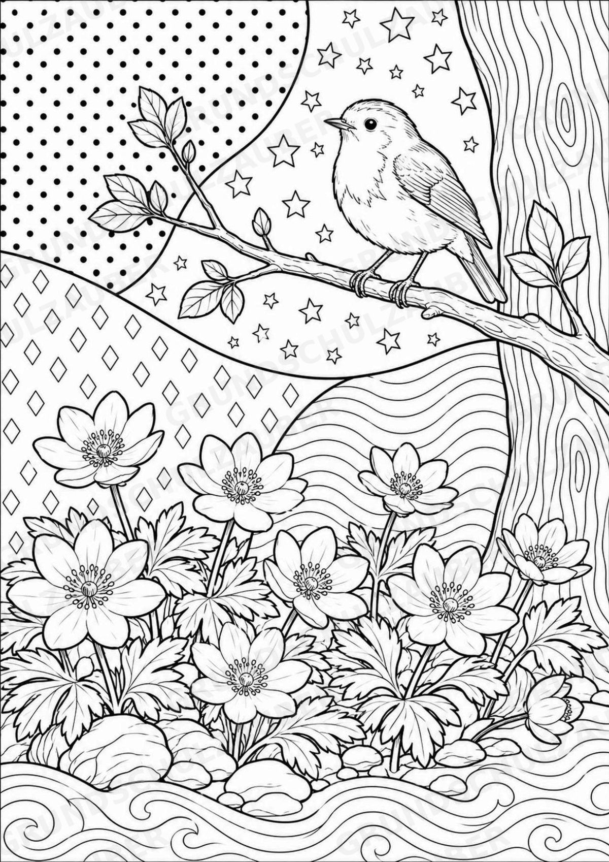 Frühblüher POP Art Ausmalbilder 15 Malvorlagen – Materialseite 10
