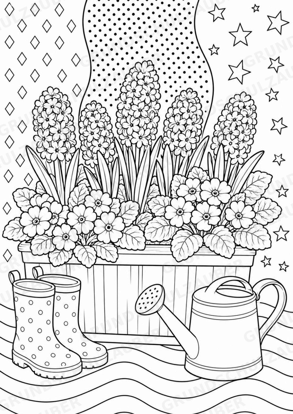 Frühblüher POP Art Ausmalbilder 15 Malvorlagen – Materialseite 16