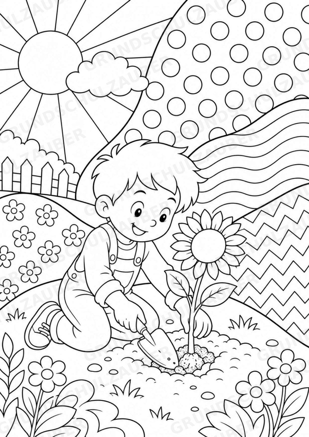 Frühling POP Art Ausmalbilder 15 Malvorlagen – Materialseite 3
