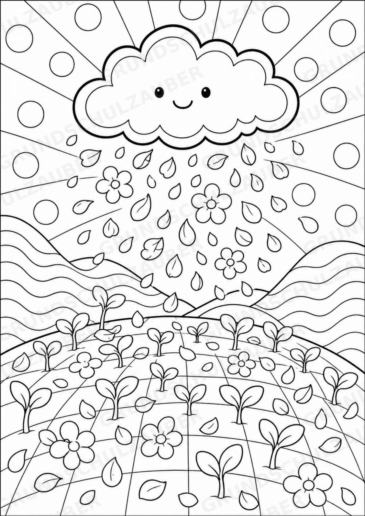 Frühling POP Art Ausmalbilder 15 Malvorlagen – Materialseite 15