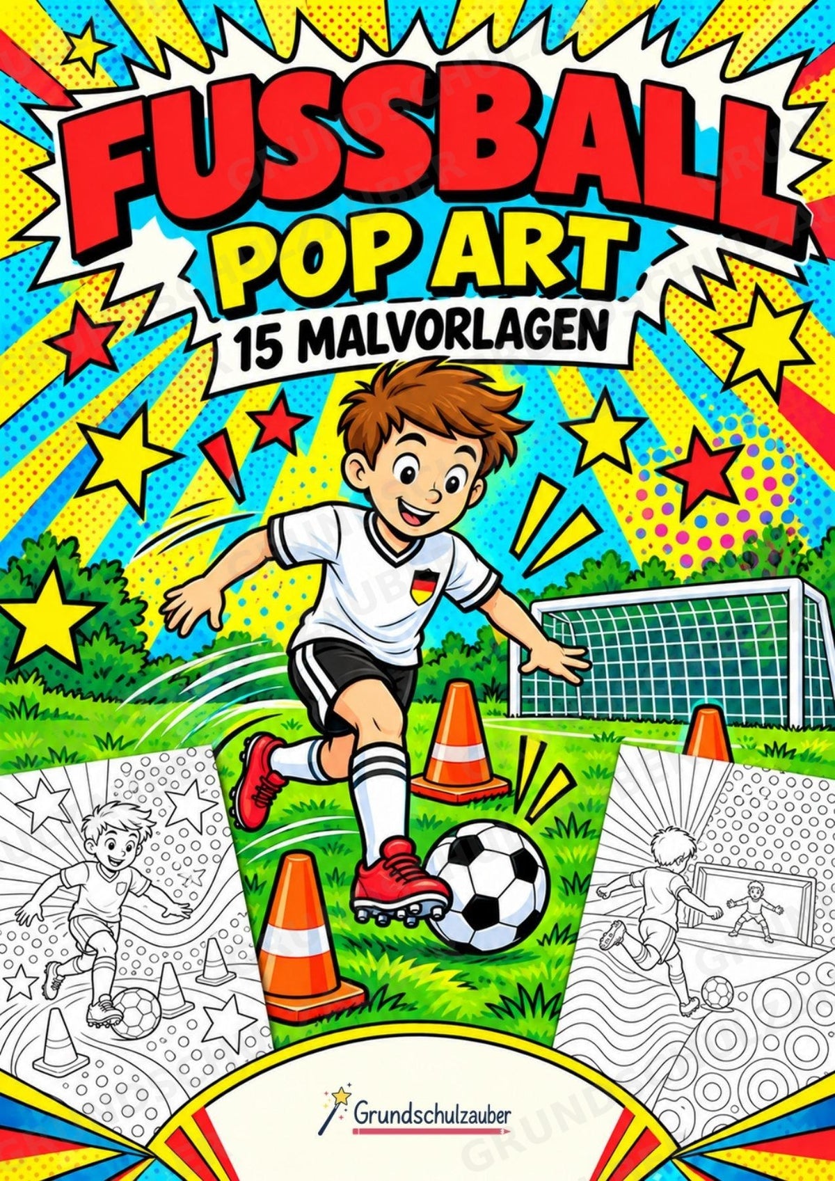 Fußball POP Art Ausmalbilder 15 Malvorlagen – Cover