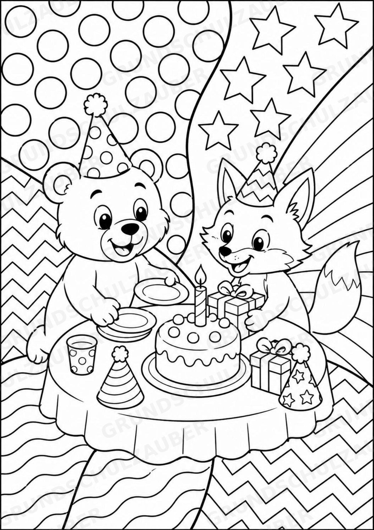 Geburtstag POP Art Ausmalbilder 15 Malvorlagen – Materialseite 13