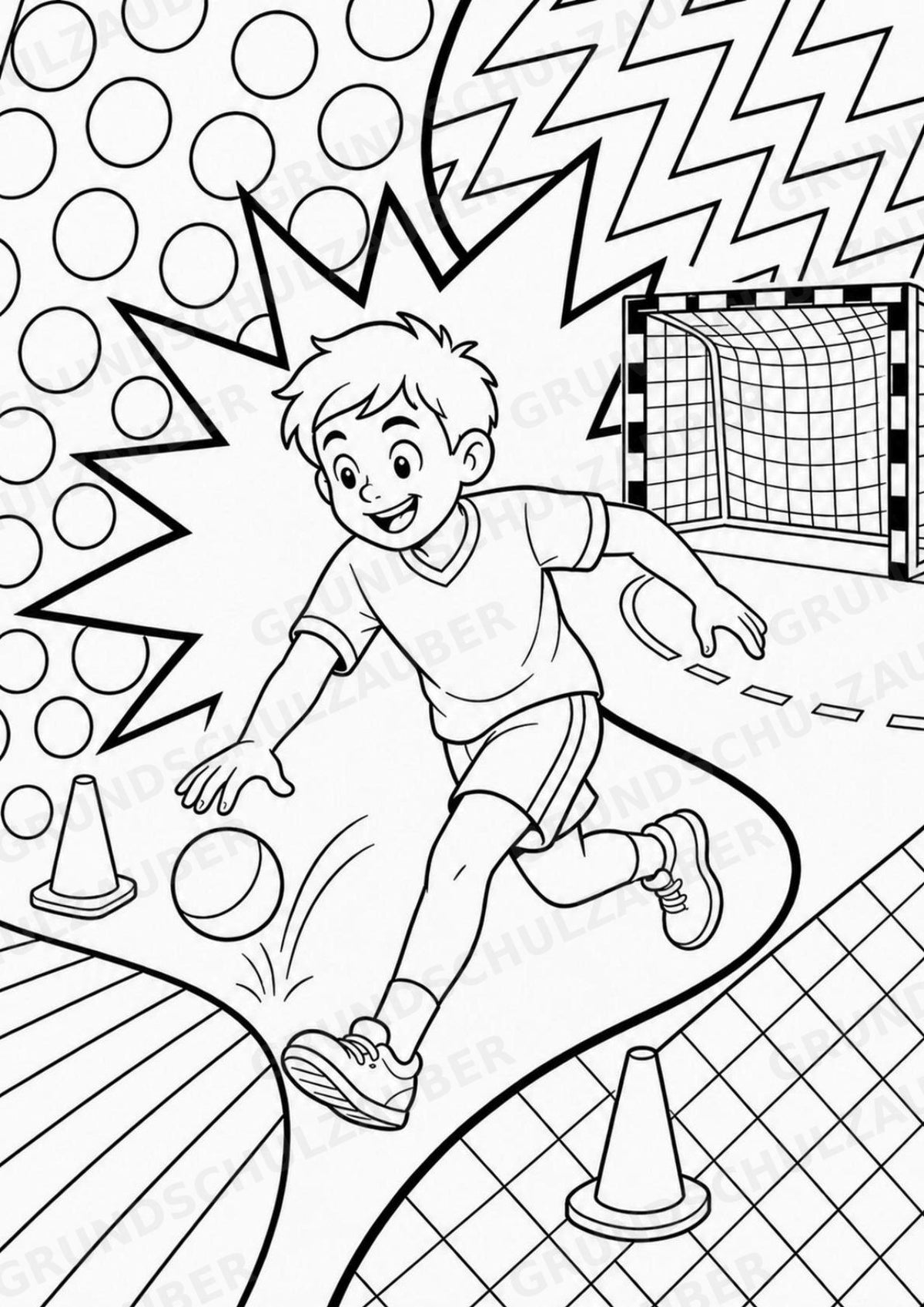 Handball POP Art Ausmalbilder 15 Malvorlagen – Materialseite 4