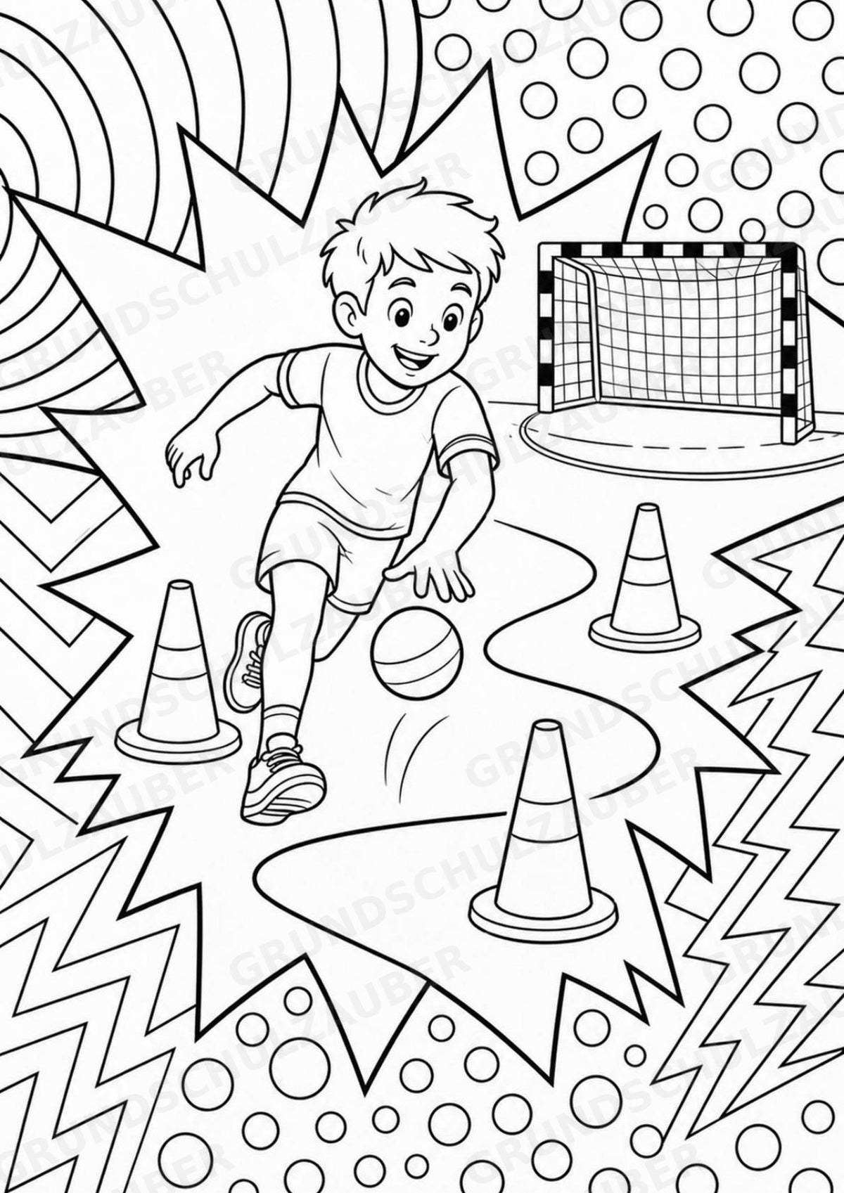 Handball POP Art Ausmalbilder 15 Malvorlagen – Materialseite 10