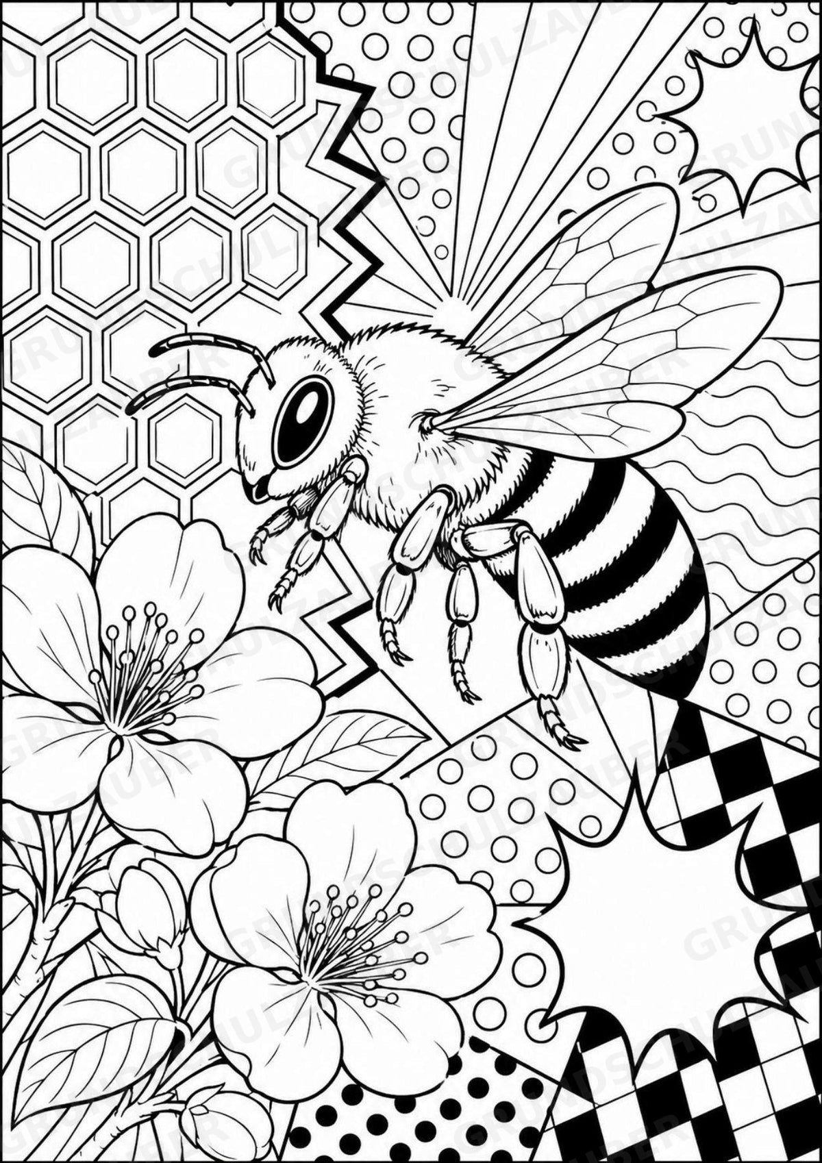 Insekten POP Art Ausmalbilder 15 Malvorlagen – Materialseite 4