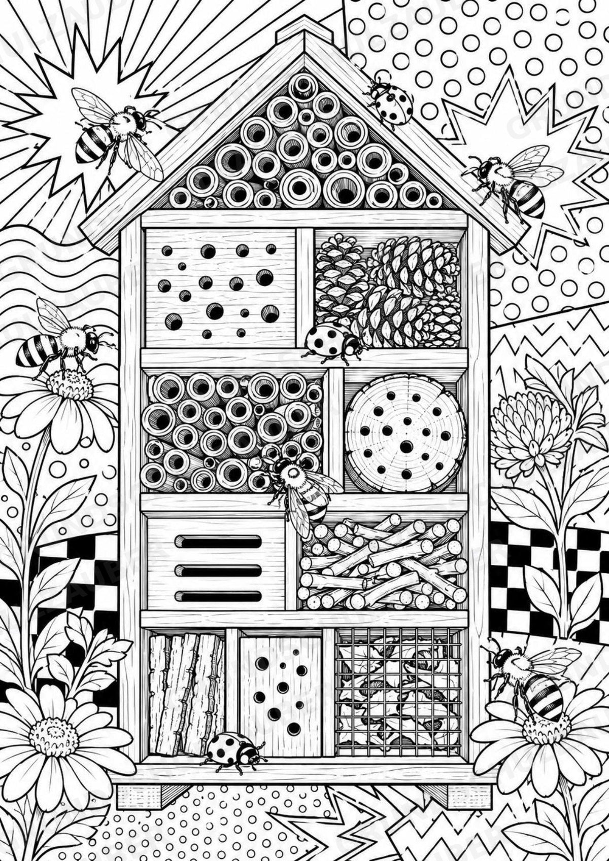 Insekten POP Art Ausmalbilder 15 Malvorlagen – Materialseite 14