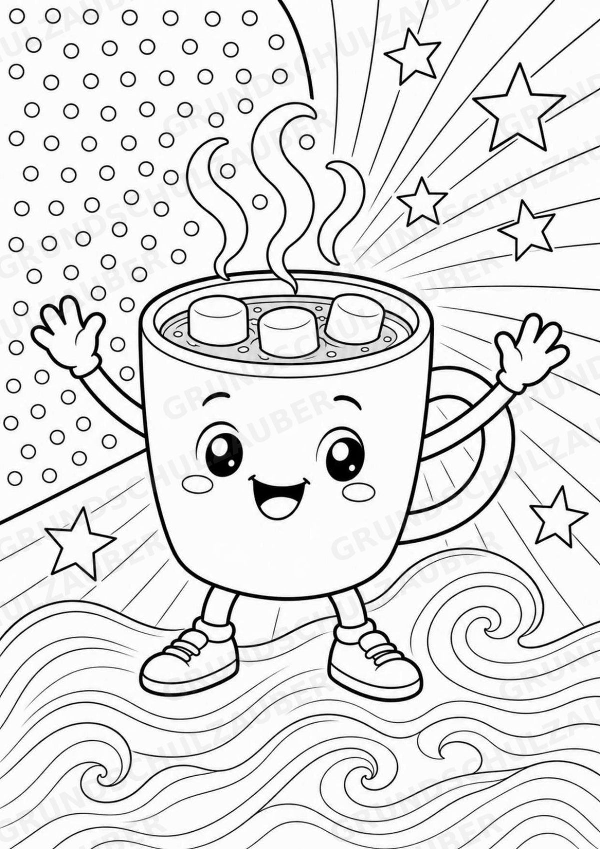 Kakao POP Art Ausmalbilder 15 Malvorlagen – Materialseite 2