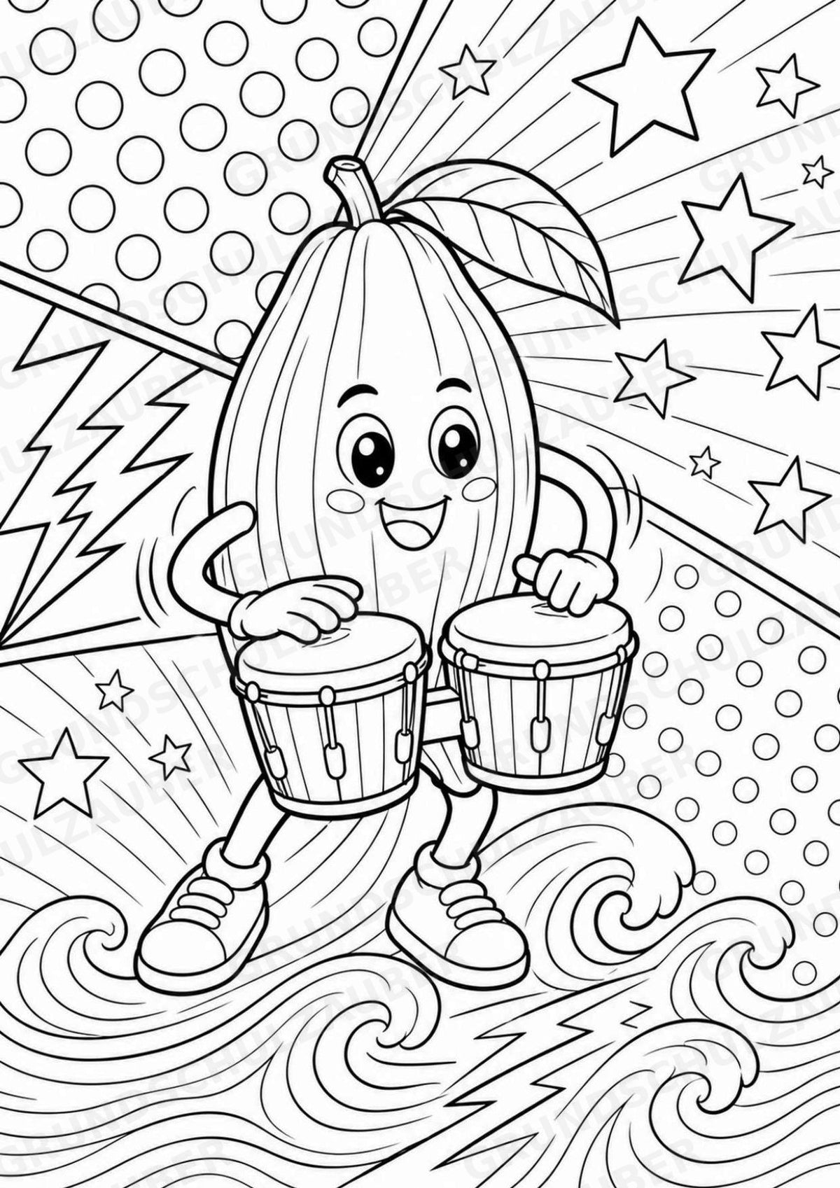 Kakao POP Art Ausmalbilder 15 Malvorlagen – Materialseite 6