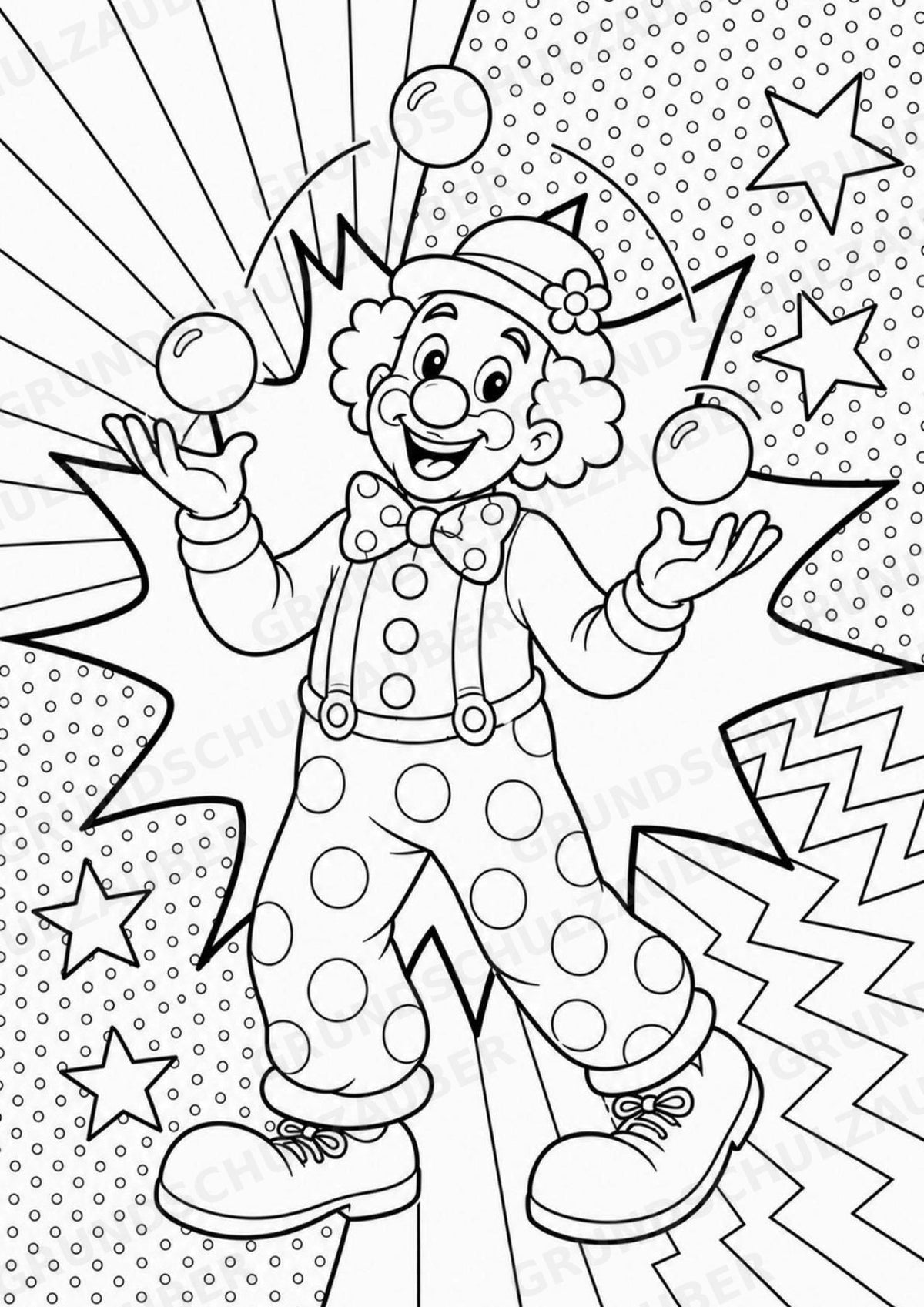 Karneval POP Art Ausmalbilder 15 Malvorlagen – Materialseite 2