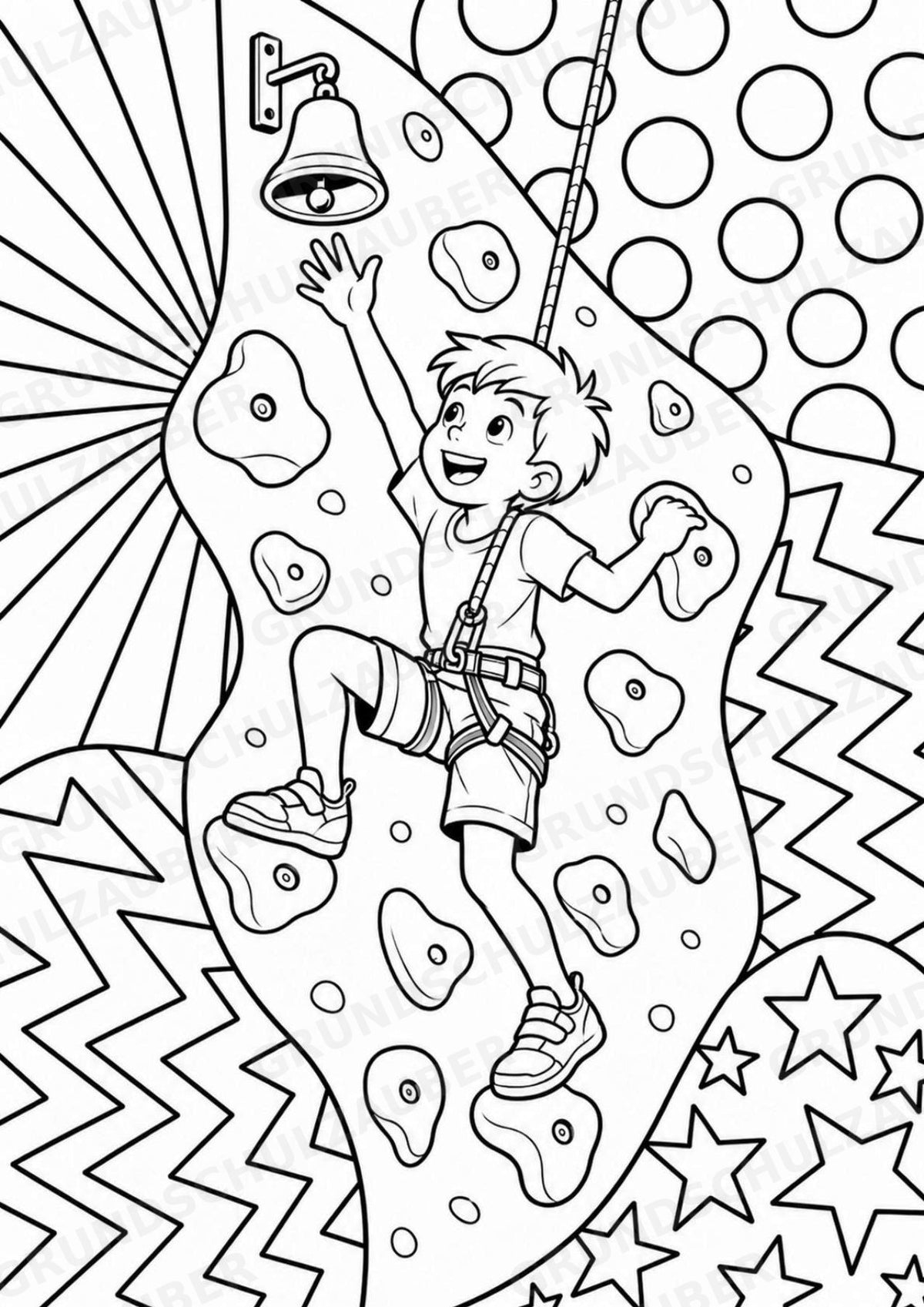 Klettern POP Art Ausmalbilder 15 Malvorlagen – Materialseite 2