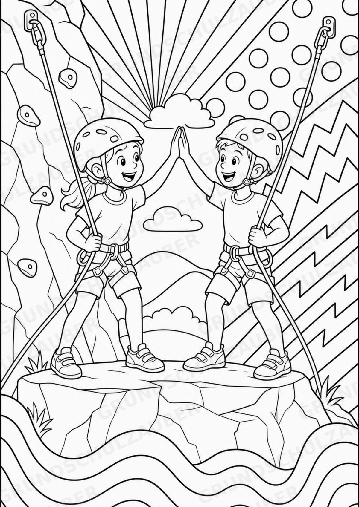 Klettern POP Art Ausmalbilder 15 Malvorlagen – Materialseite 14
