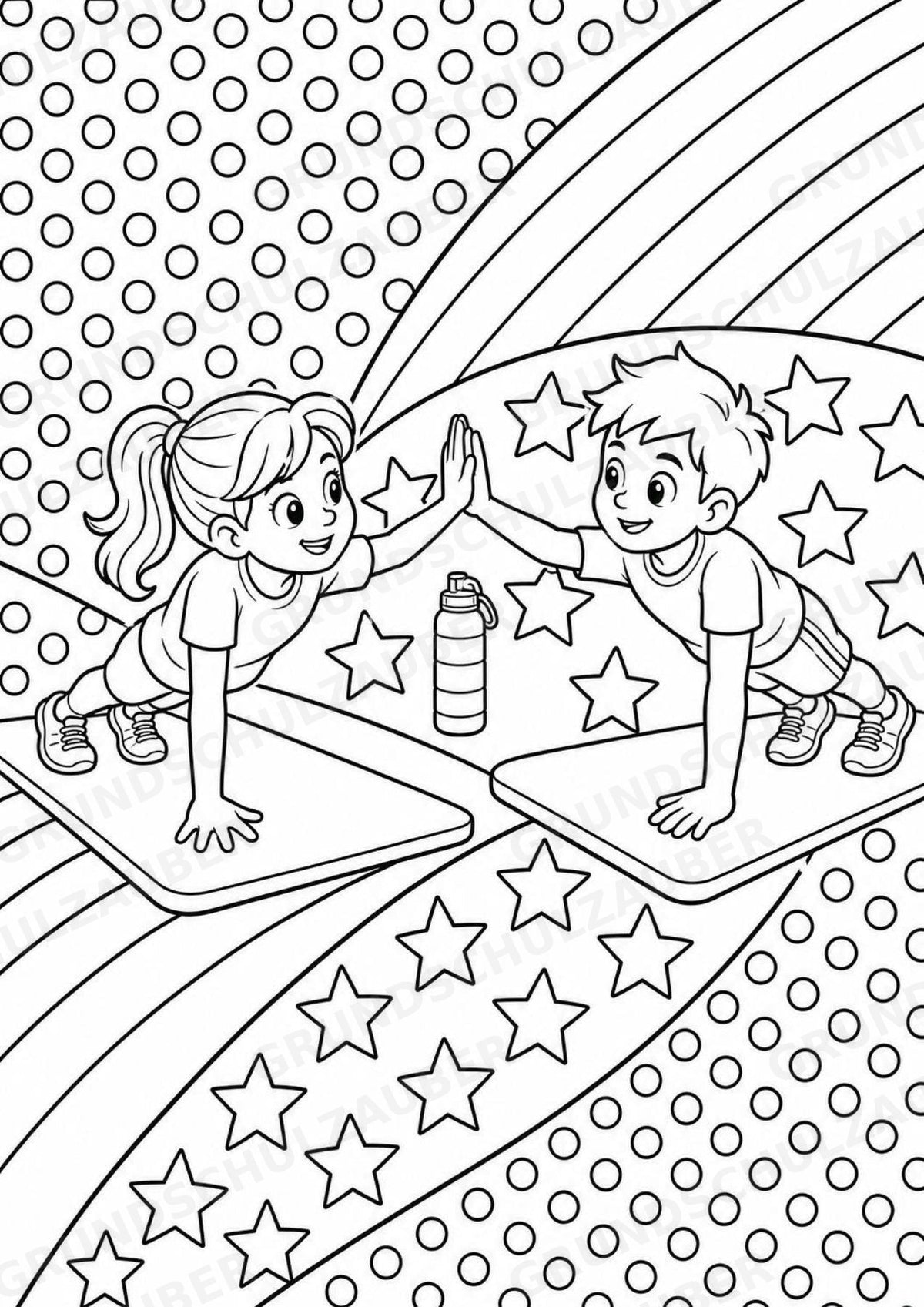Krafttraining POP Art Ausmalbilder 15 Malvorlagen – Materialseite 7