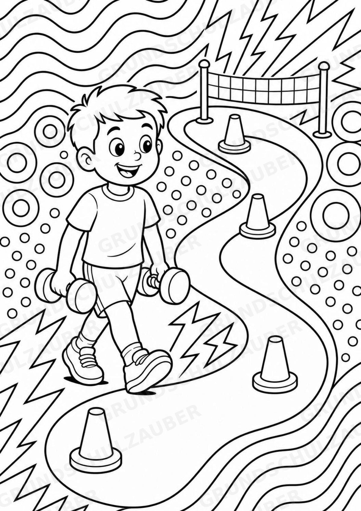 Krafttraining POP Art Ausmalbilder 15 Malvorlagen – Materialseite 8