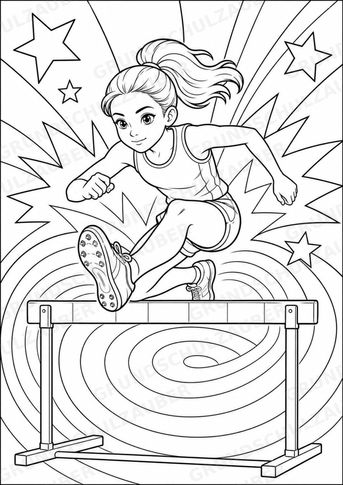 Leichtathletik POP Art Ausmalbilder 15 Malvorlagen – Materialseite 3