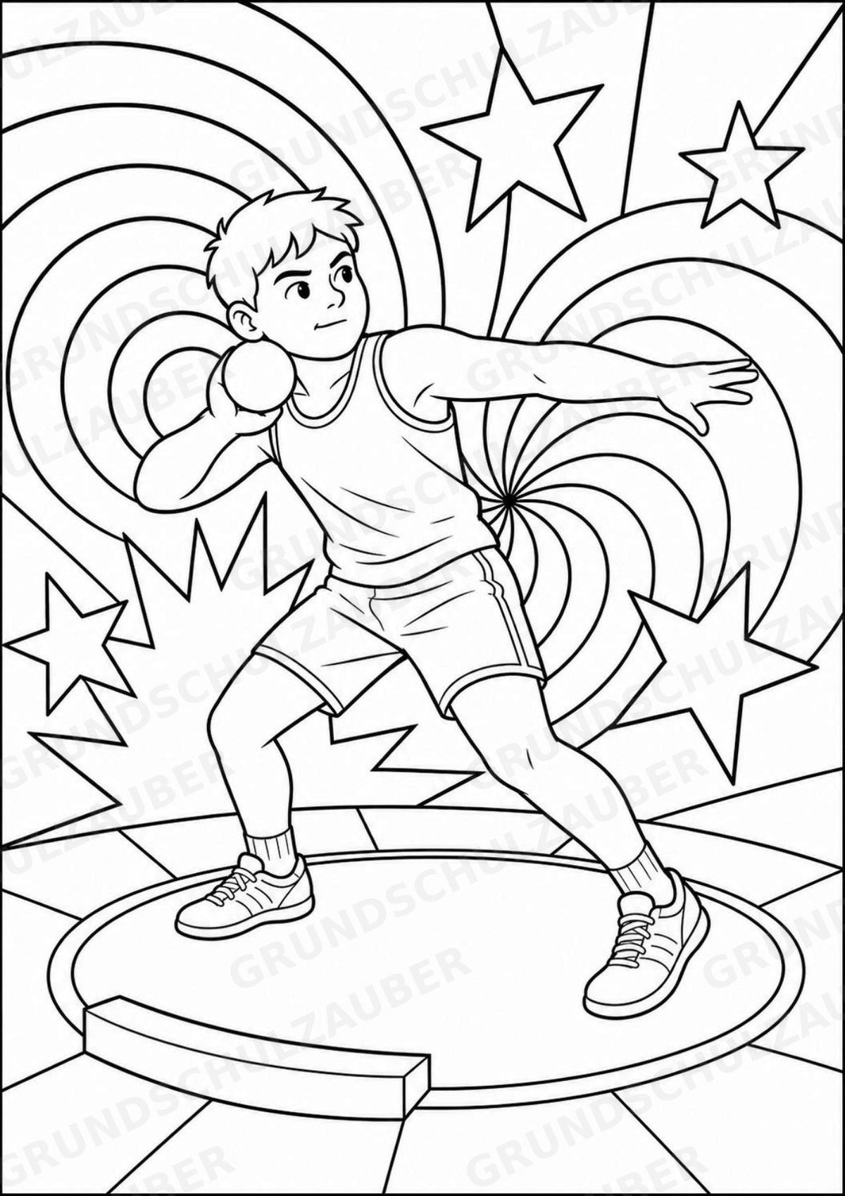 Leichtathletik POP Art Ausmalbilder 15 Malvorlagen – Materialseite 8