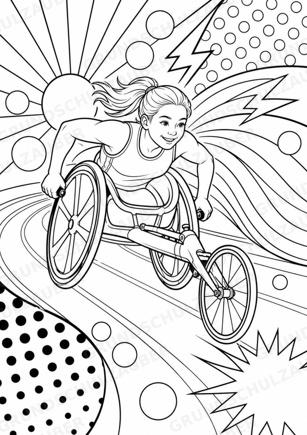 Leichtathletik POP Art Ausmalbilder 15 Malvorlagen – Materialseite 16