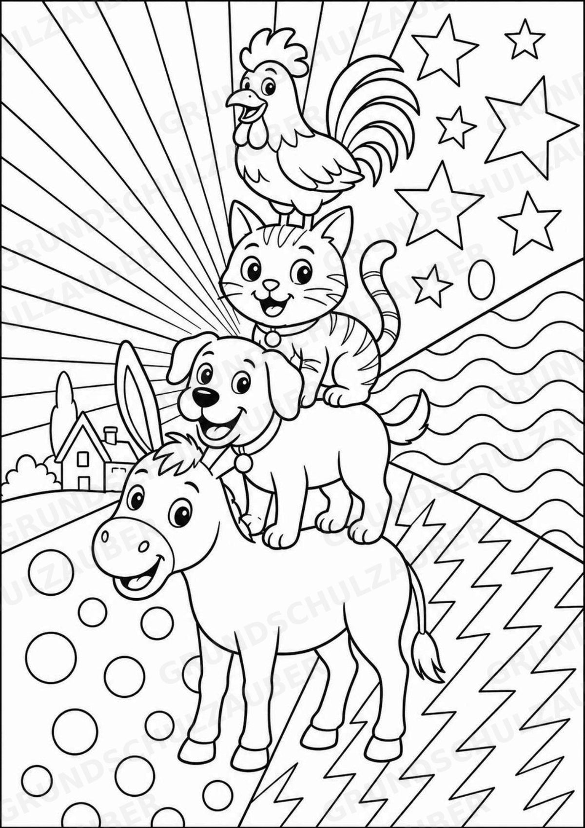 Märchen POP Art Ausmalbilder 15 Malvorlagen – Materialseite 10