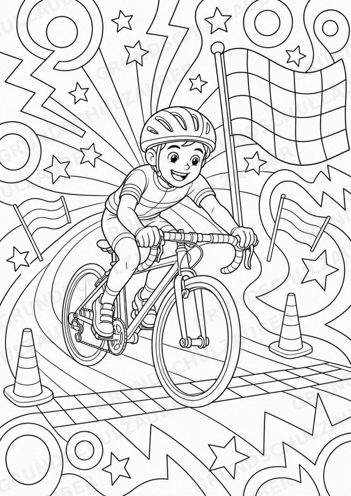 Radsport POP Art Ausmalbilder 15 Malvorlagen – Materialseite 5