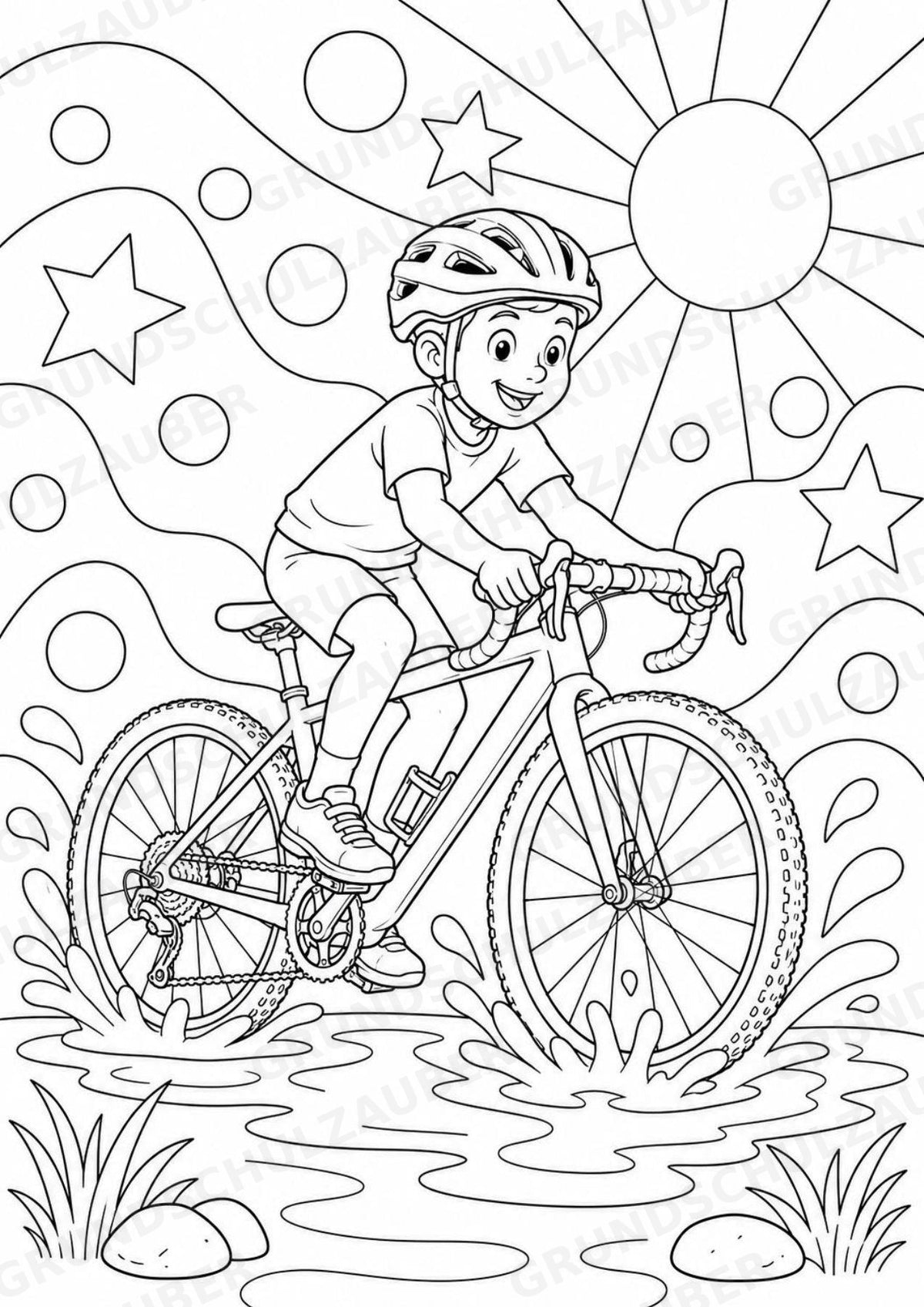 Radsport POP Art Ausmalbilder 15 Malvorlagen – Materialseite 9
