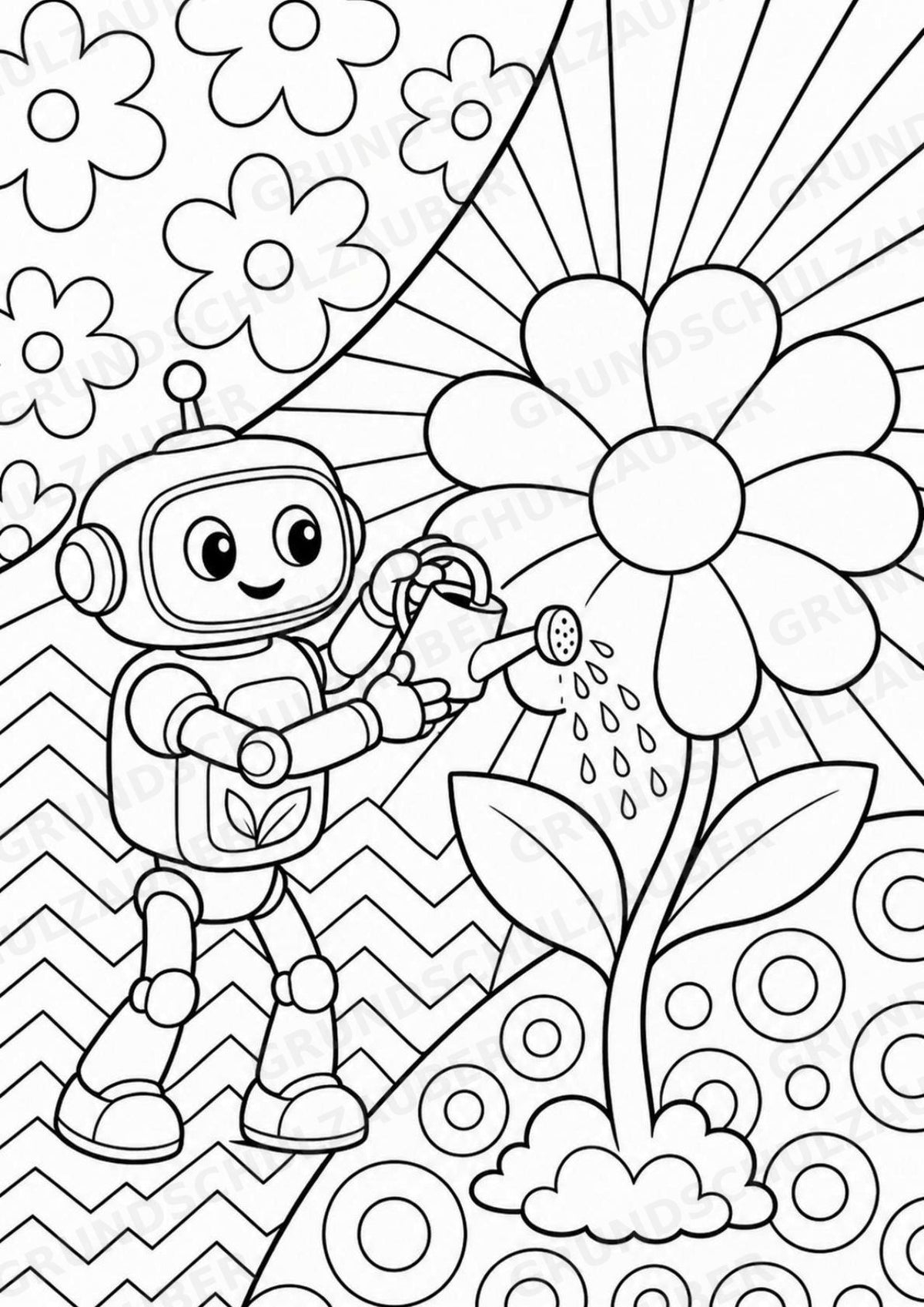 Roboter POP Art Ausmalbilder 15 Malvorlagen – Materialseite 4