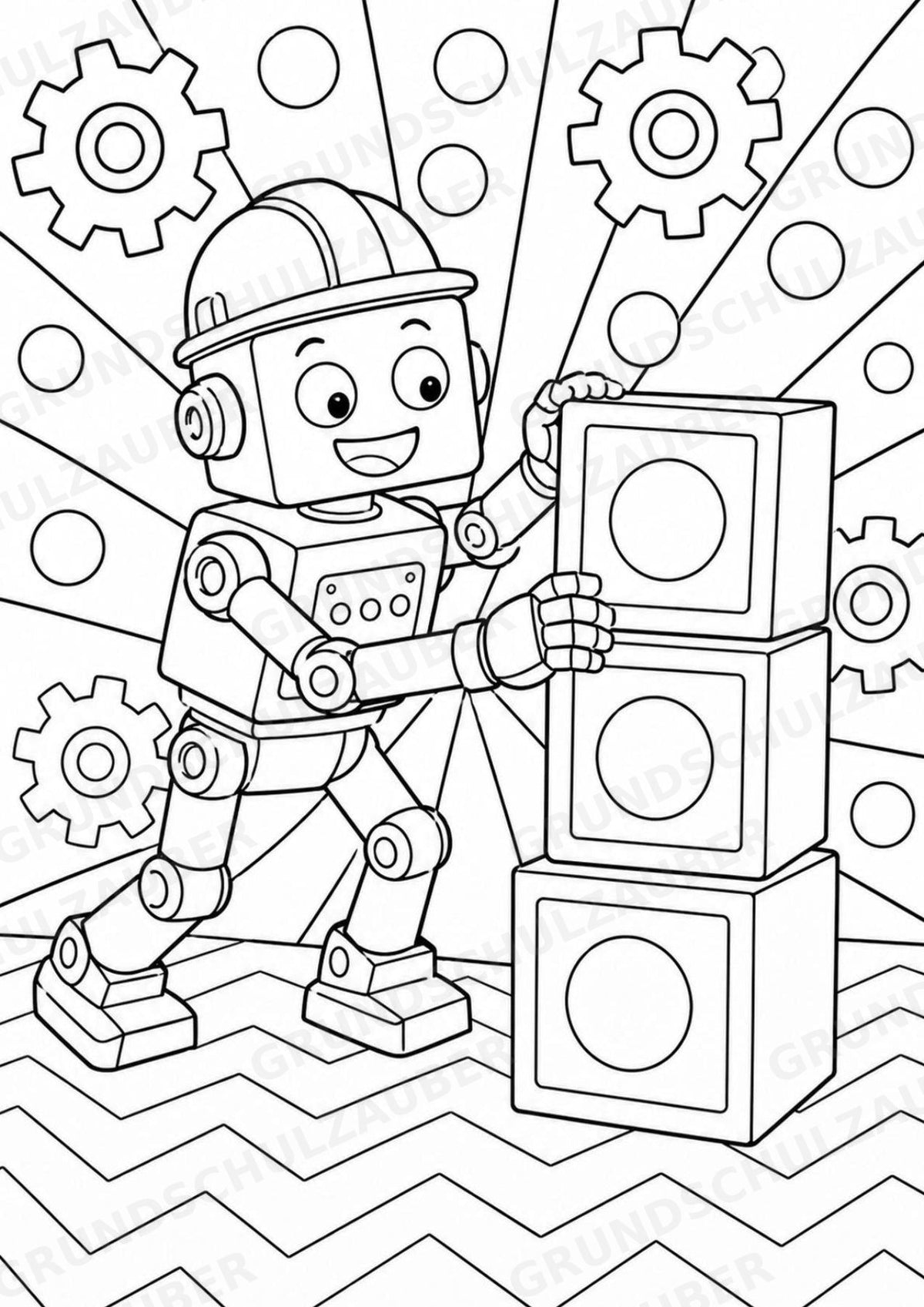 Roboter POP Art Ausmalbilder 15 Malvorlagen – Materialseite 10