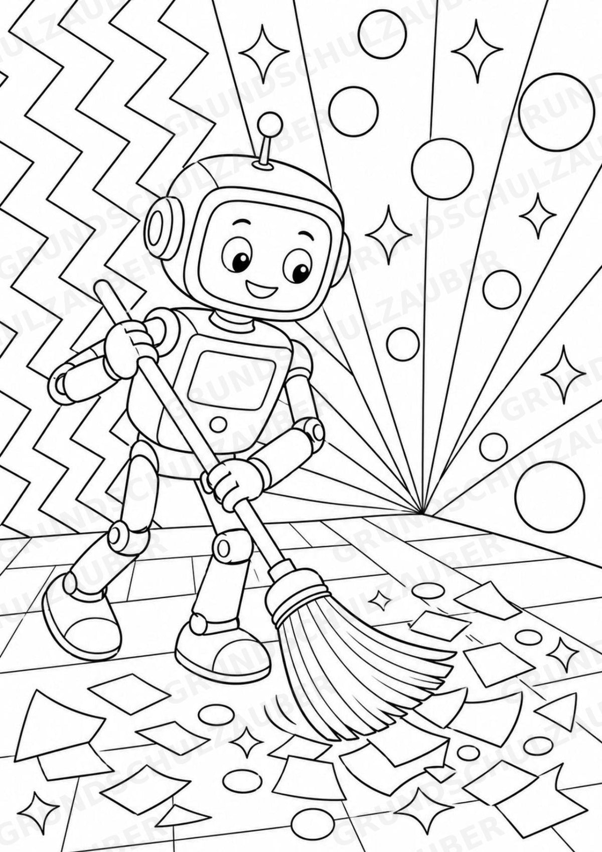 Roboter POP Art Ausmalbilder 15 Malvorlagen – Materialseite 14