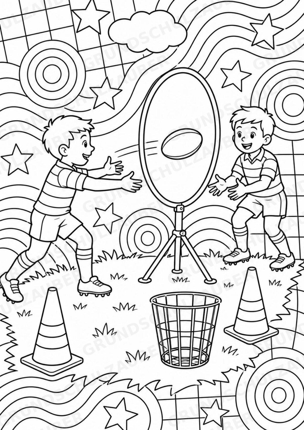 Rugby POP Art Ausmalbilder 15 Malvorlagen – Materialseite 9