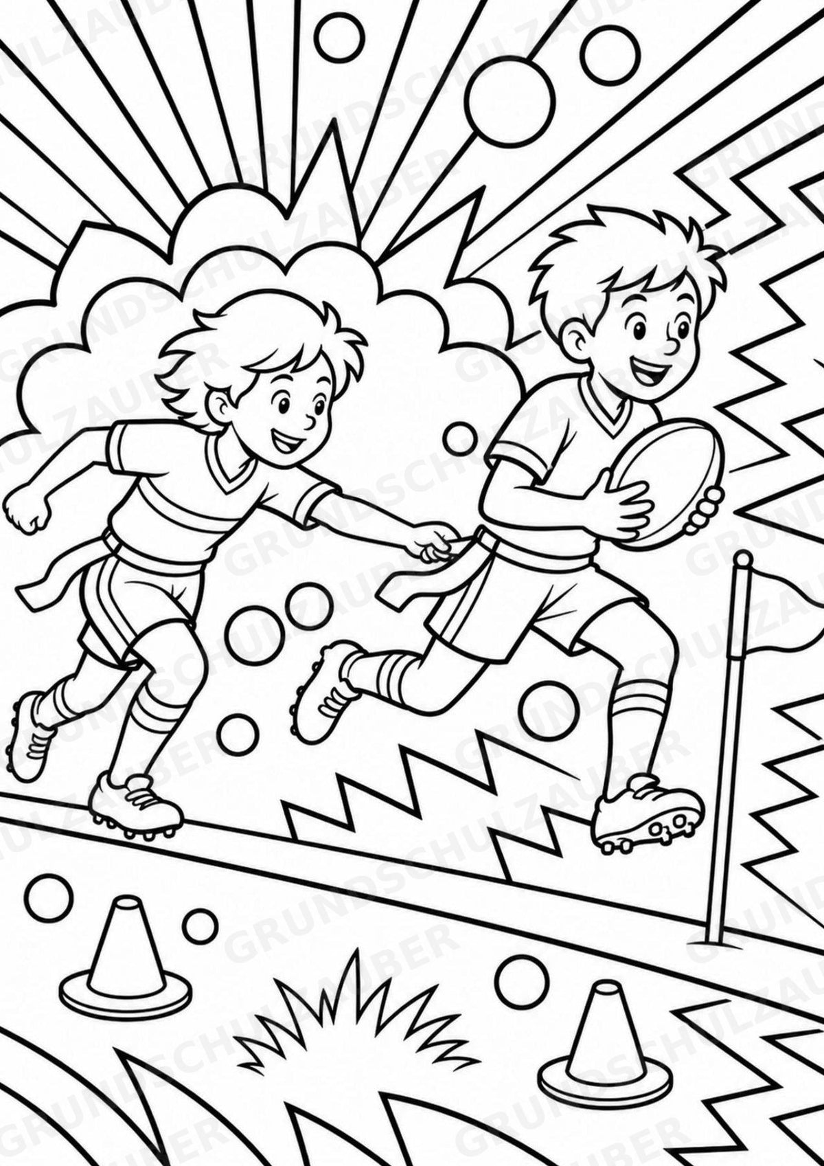 Rugby POP Art Ausmalbilder 15 Malvorlagen – Materialseite 12