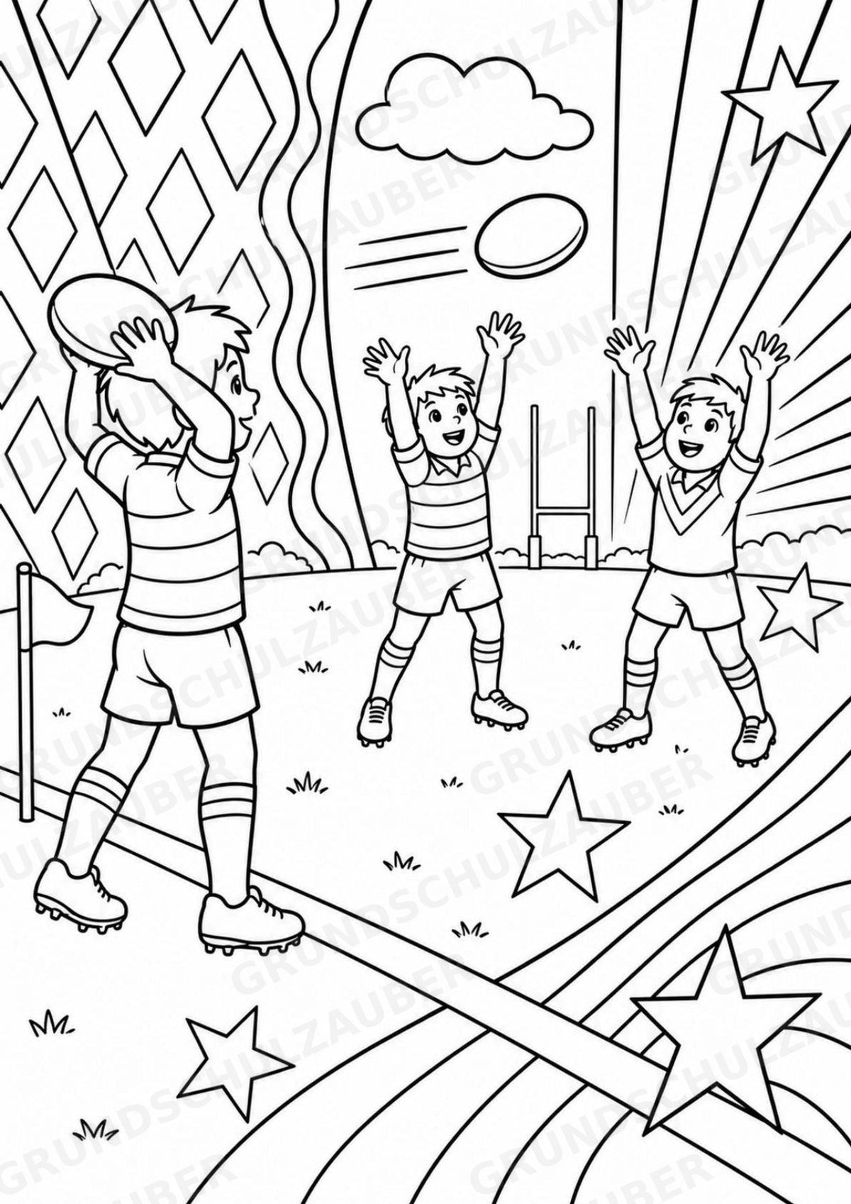 Rugby POP Art Ausmalbilder 15 Malvorlagen – Materialseite 13
