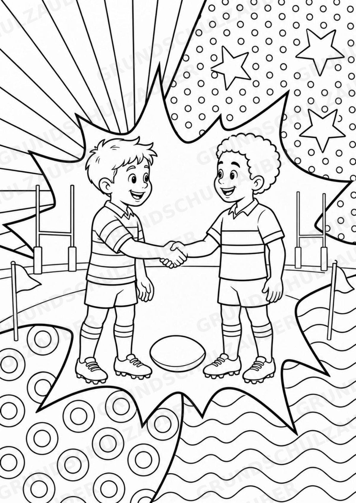 Rugby POP Art Ausmalbilder 15 Malvorlagen – Materialseite 16