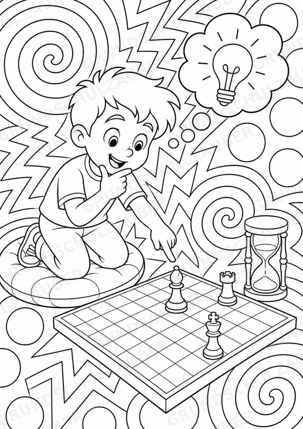 Schach POP Art Ausmalbilder 15 Malvorlagen – Materialseite 7