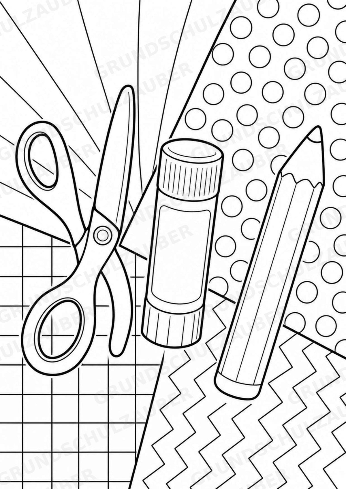 Schulstart POP Art Ausmalbilder 15 Malvorlagen – Materialseite 15