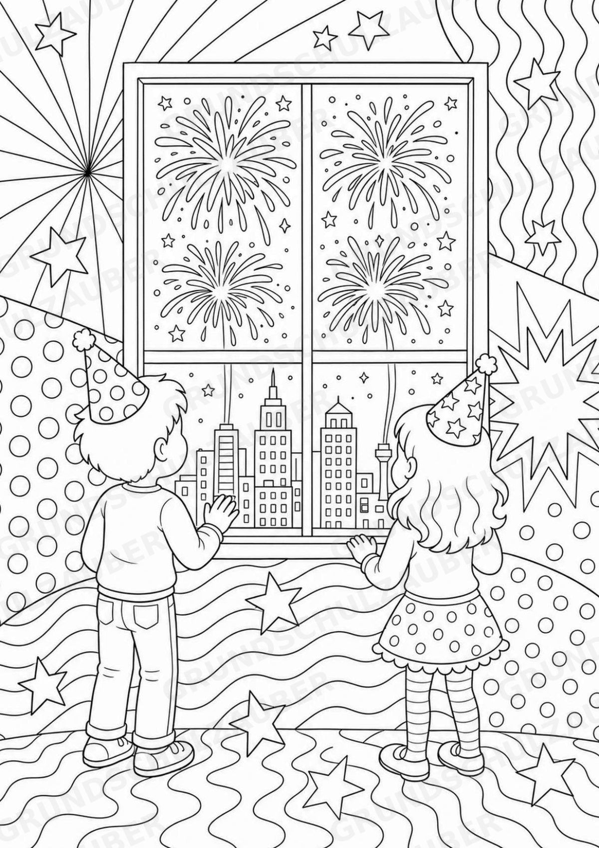 Silvester POP Art Ausmalbilder 15 Malvorlagen – Materialseite 6