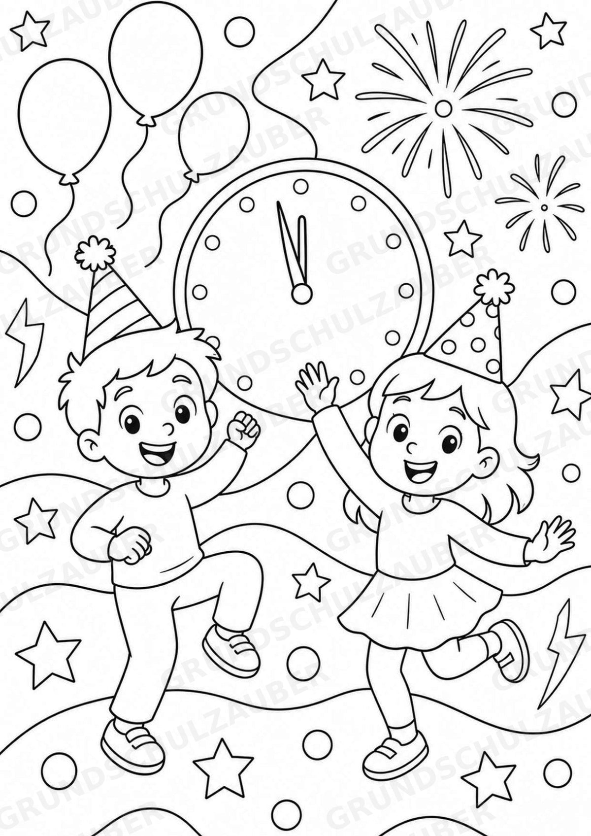Silvester POP Art Ausmalbilder 15 Malvorlagen – Materialseite 8