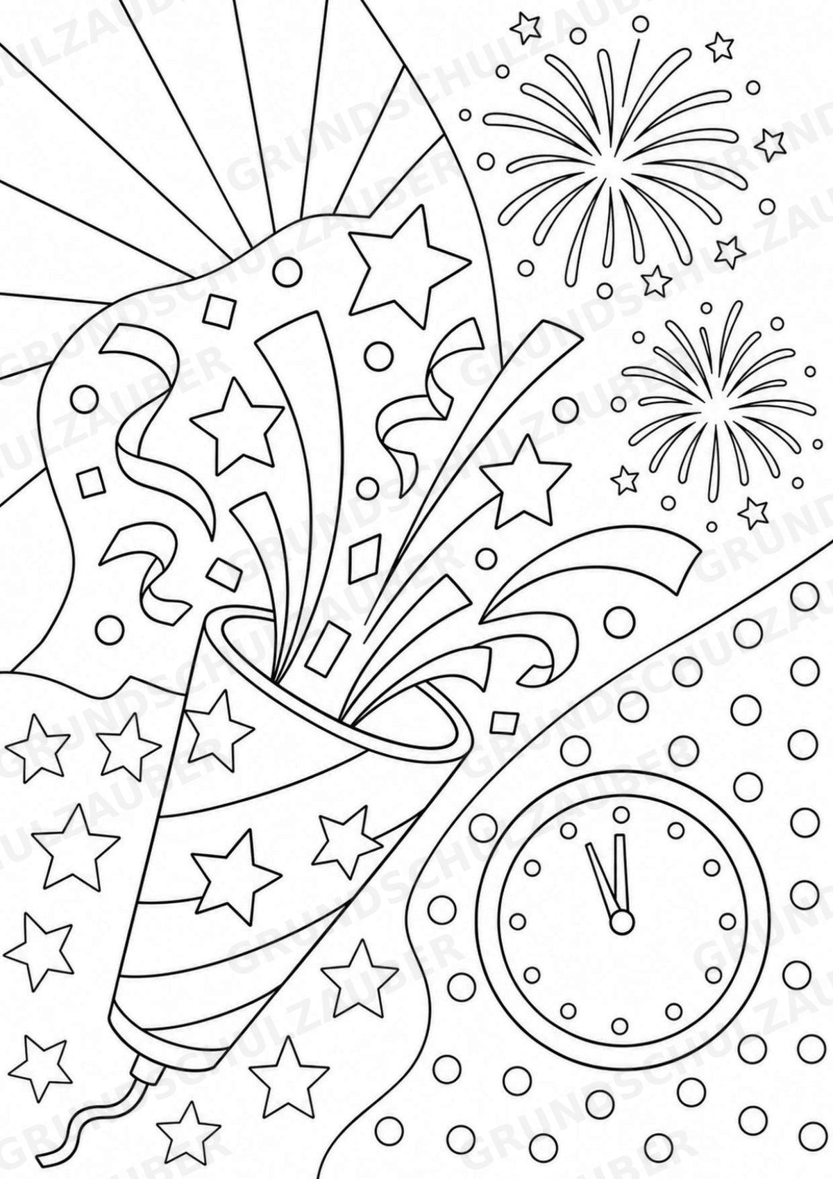 Silvester POP Art Ausmalbilder 15 Malvorlagen – Materialseite 9