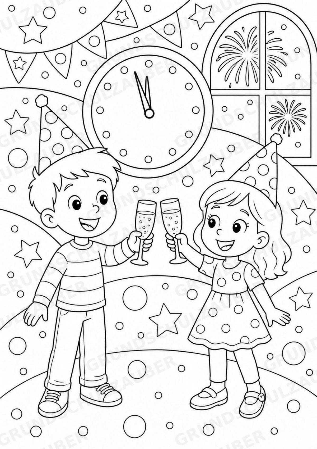 Silvester POP Art Ausmalbilder 15 Malvorlagen – Materialseite 10