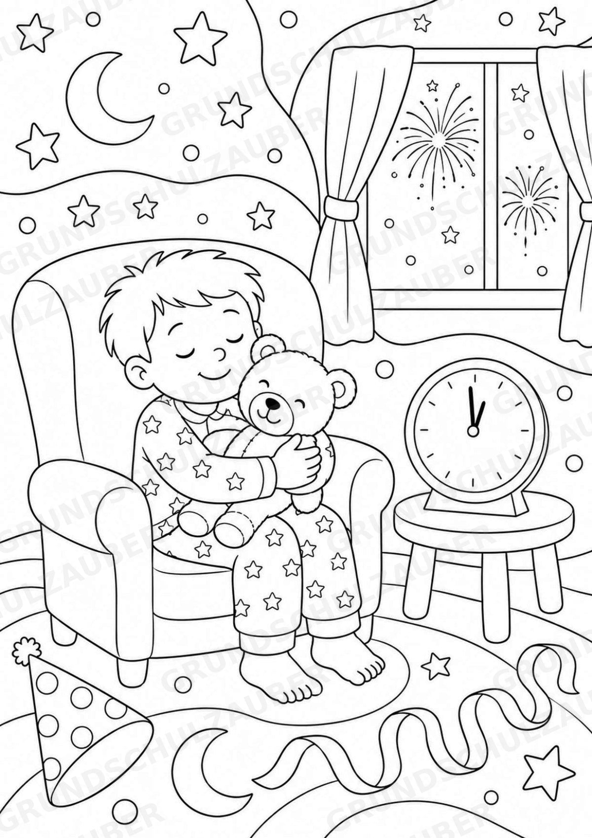 Silvester POP Art Ausmalbilder 15 Malvorlagen – Materialseite 16