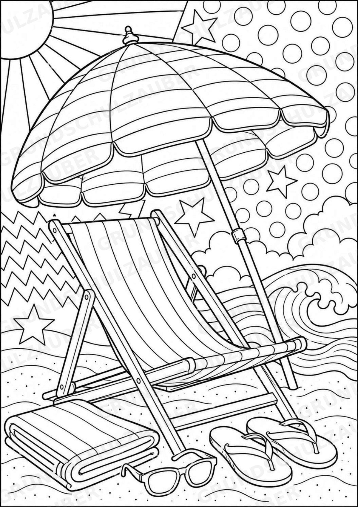 Sommer POP Art Ausmalbilder 15 Malvorlagen – Materialseite 8