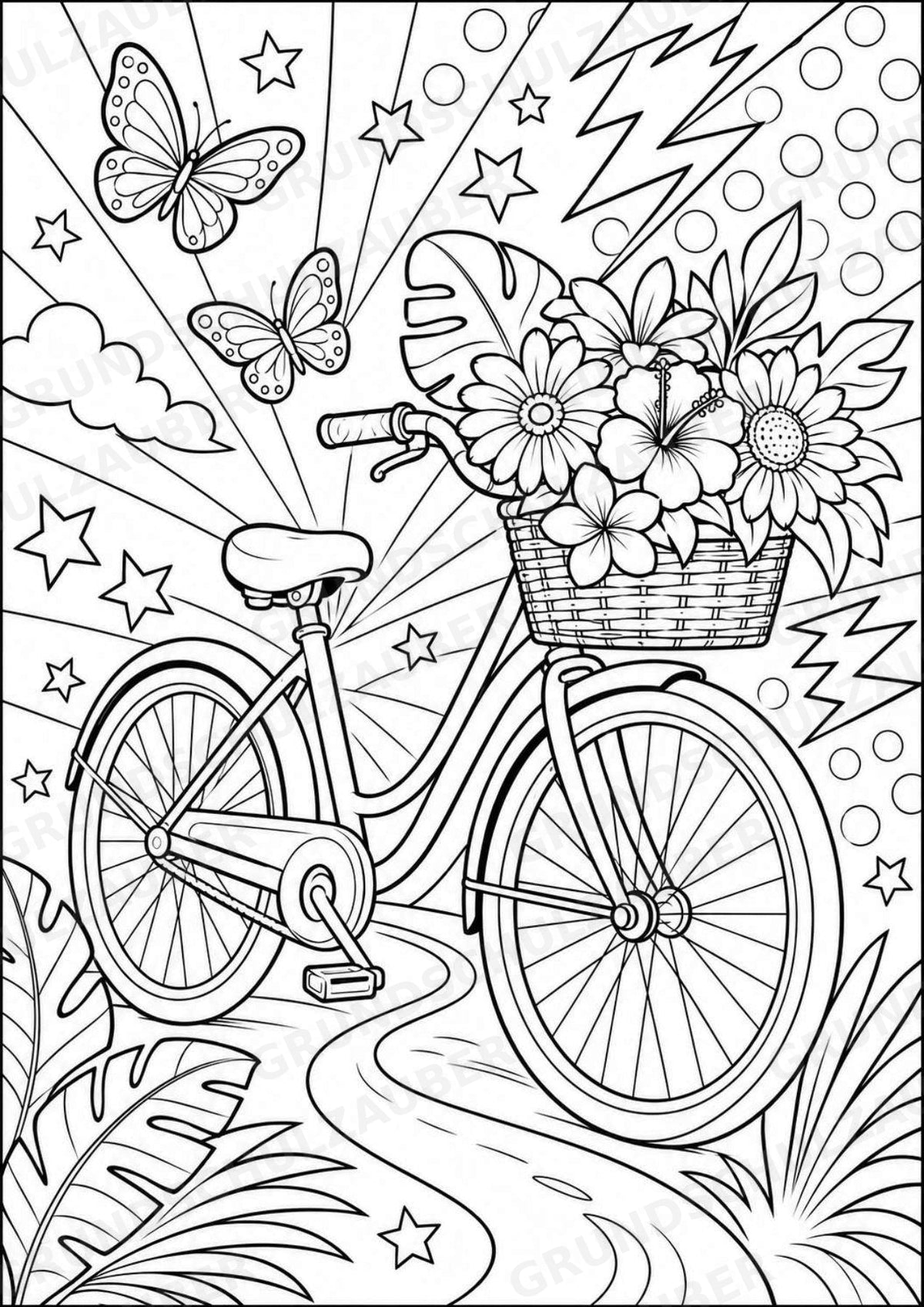 Sommer POP Art Ausmalbilder 15 Malvorlagen – Materialseite 12