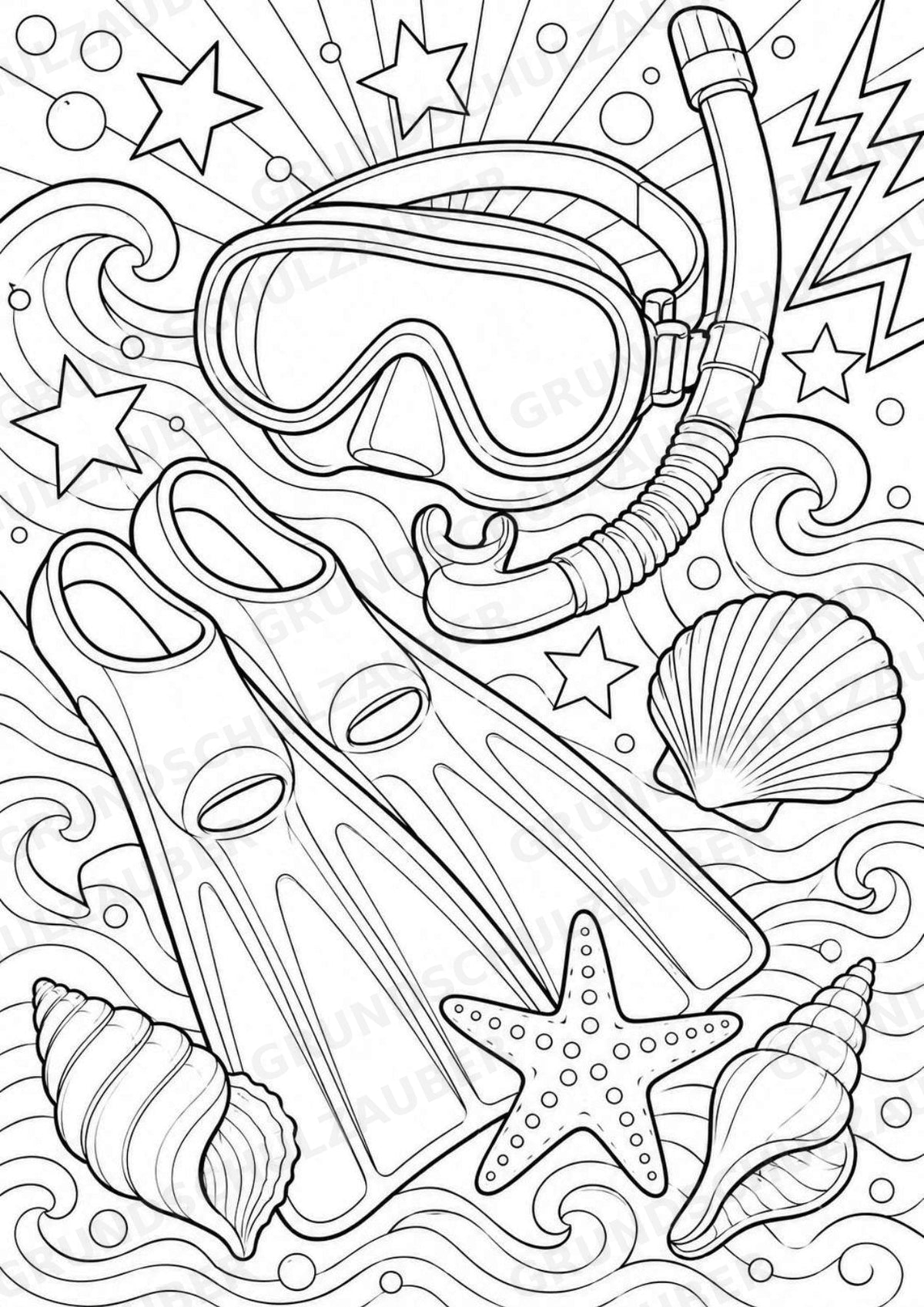 Sommer POP Art Ausmalbilder 15 Malvorlagen – Materialseite 14