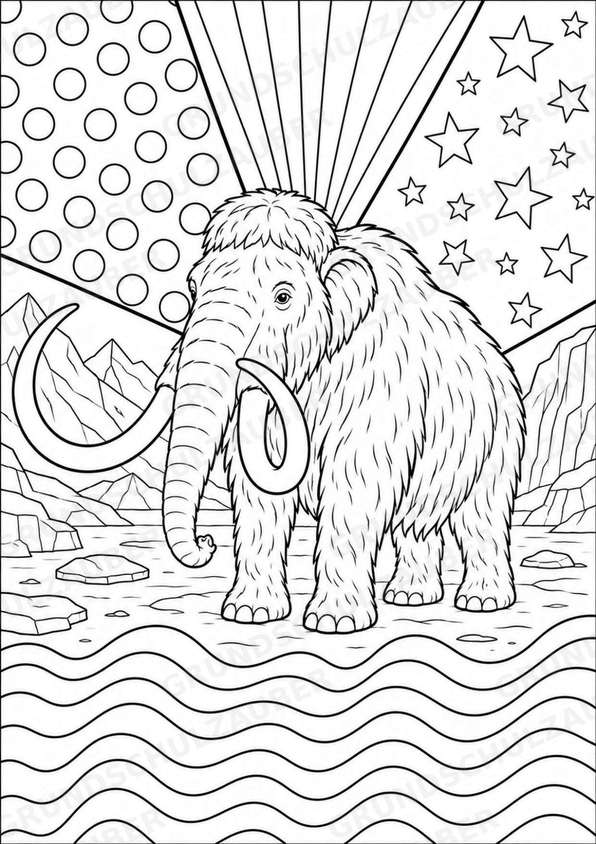 Steinzeit POP Art Ausmalbilder 15 Malvorlagen – Materialseite 6
