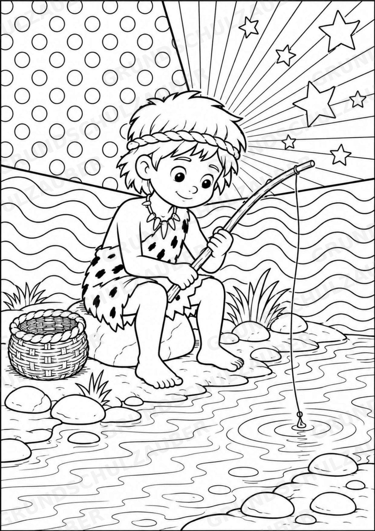 Steinzeit POP Art Ausmalbilder 15 Malvorlagen – Materialseite 10
