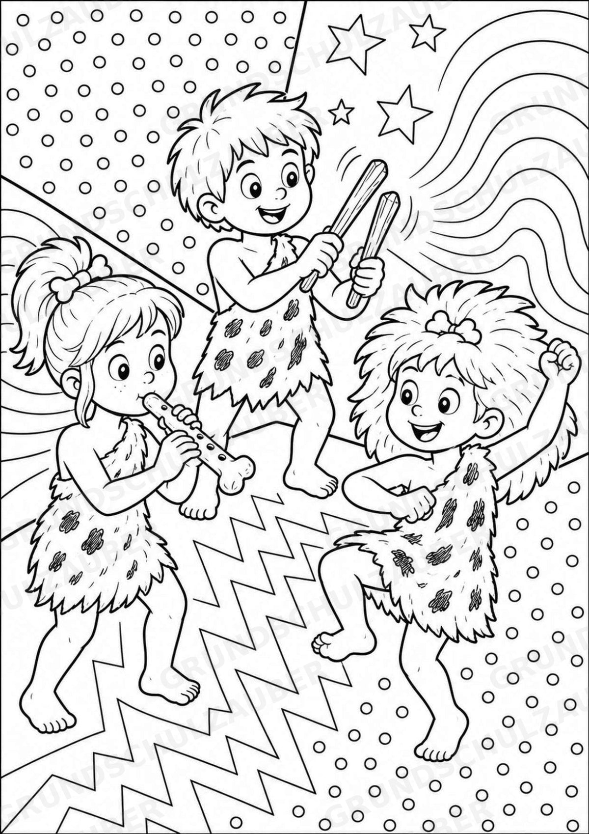 Steinzeit POP Art Ausmalbilder 15 Malvorlagen – Materialseite 15